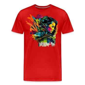 Urban art in graffiti style - Men's Premium Organic T-Shirt - red - Front - Damien (186cm)