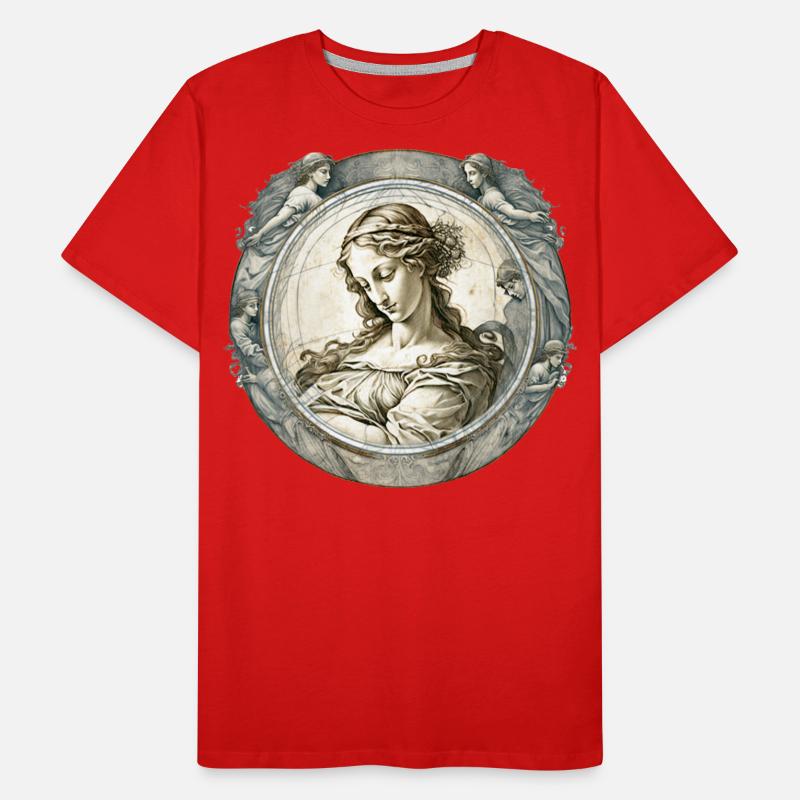 A design with a classic art theme, such as a paint T-shirt bio Premium Homme