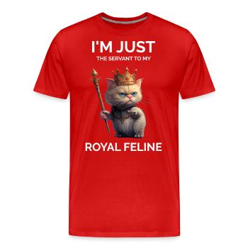 Je suis juste le serviteur drôle de chat royal - T-shirt bio Premium Homme - rouge - Devant - Damien (186cm)