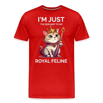 Je ne suis que le serviteur chaton Kawaii Royal Cat - T-shirt bio Premium Homme - rouge - Devant - Damien (186cm)