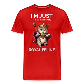Je ne suis que le serviteur Royal Kawaii Chaton Chat - T-shirt bio Premium Homme - rouge - Devant - Damien (186cm)