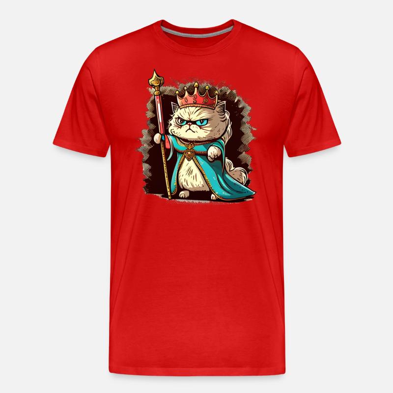Schnitt Royal Cat - Männer Premium Bio T-Shirt - Rot