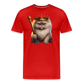 Persian Cat Queen - Men's Premium Organic T-Shirt - red - Front - Damien (186cm)