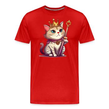 Royal Cat Kawaii Kitten - Men's Premium Organic T-Shirt - red - Front - Damien (186cm)