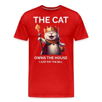 Katzenliebhaber Kätzchen - Männer Premium Bio T-Shirt - Rot - Vorne - Damien (186cm)