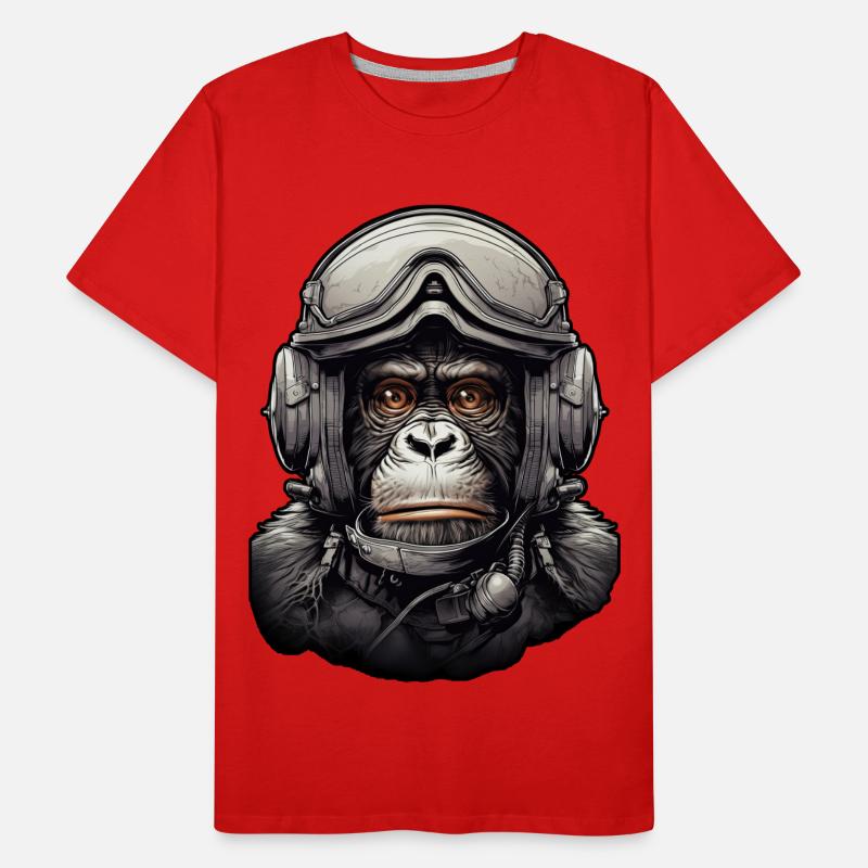 Pilot Monkey Digitale Kunst Männer Premium Bio T-Shirt