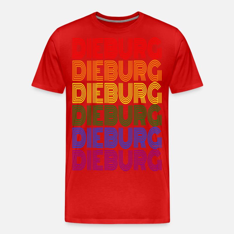 DIEBURG 7farbig Regenbogen - Männer Premium Bio T-Shirt - Rot