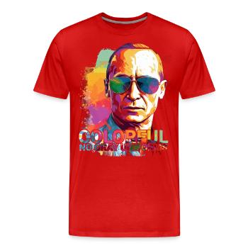 Résistance colorée #Pu - T-shirt bio Premium Homme - rouge - Devant - Damien (186cm)