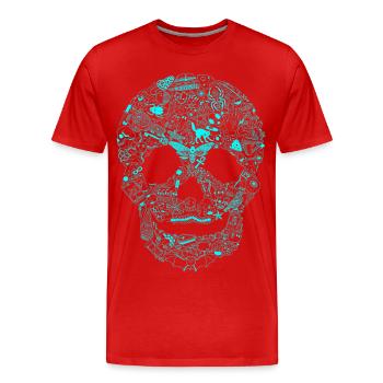 Gothic Skull Goth Style Dark Heavy Metal WGT - Men's Premium Organic T-Shirt - red - Front - Damien (186cm)