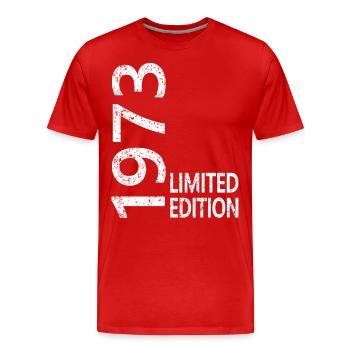 Limited Edition 1973 - Männer Premium Bio T-Shirt - Rot - Vorne - Damien (186cm)