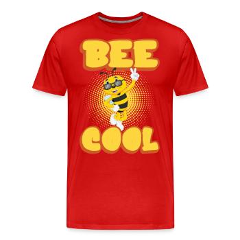 Bee Cool Lustiges Imker-Bienen-T-Shirt - Männer Premium Bio T-Shirt - Rot - Vorne - Damien (186cm)