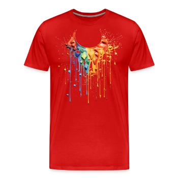 Collier de couleur arc-en-ciel - T-shirt bio Premium Homme - rouge - Devant - Damien (186cm)