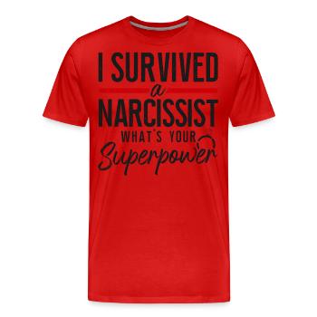 Happy Divorce Party I Survived A - Männer Premium Bio T-Shirt - Rot - Vorne - Damien (186cm)