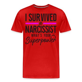 Happy Divorce Party I Survived A - Männer Premium Bio T-Shirt - Rot - Vorne - Damien (186cm)