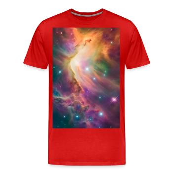 Unbekannter Sternennebel 1 - Männer Premium Bio T-Shirt - Rot - Vorne - Damien (186cm)