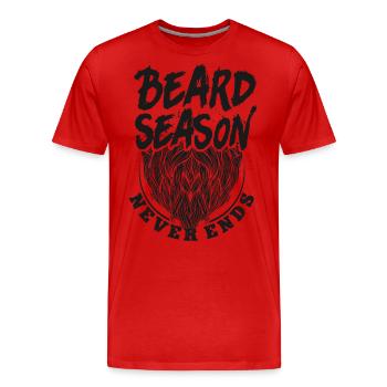 Beard Lover Bearded Man Beard - Men's Premium Organic T-Shirt - red - Front - Damien (186cm)