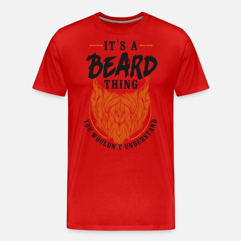 Beard Lover Bearded Man Ginger - Männer Premium Bio T-Shirt - Rot