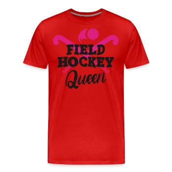 Field Hockey Queen Field Hockey - Men's Premium Organic T-Shirt - red - Front - Damien (186cm)