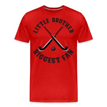 Field Hockey Little Brother - Men's Premium Organic T-Shirt - red - Front - Damien (186cm)