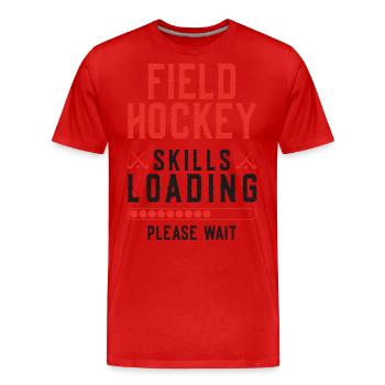 Field Hockey Field Hockey Skills - Men's Premium Organic T-Shirt - red - Front - Damien (186cm)