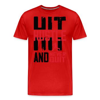 Hockey Sur Gazon Hustle Hit Et Jamais - T-shirt bio Premium Homme - rouge - Devant - Damien (186cm)