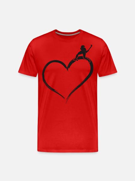 Field Hockey Heart - Men's Premium Organic T-Shirt - red