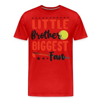 Field Hockey Little Brother - Men's Premium Organic T-Shirt - red - Front - Damien (186cm)