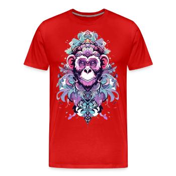 Mera Street Art Monkey Two - Men's Premium Organic T-Shirt - red - Front - Damien (186cm)