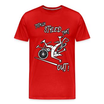 Funny Bike Accident, Bicycle Crash, Cycling Injury - Men's Premium Organic T-Shirt - red - Front - Damien (186cm)
