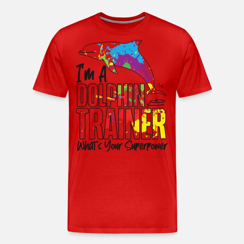 Dolphin I'm A Dolphin Trainer - Männer Premium Bio T-Shirt - Rot