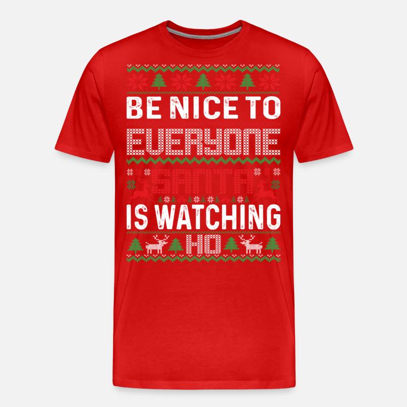 nice to be everyone santa - Männer Premium Bio T-Shirt - Rot