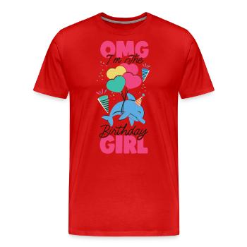 Dauphin Anniversaire Omg Je suis le - T-shirt bio Premium Homme - rouge - Devant - Damien (186cm)