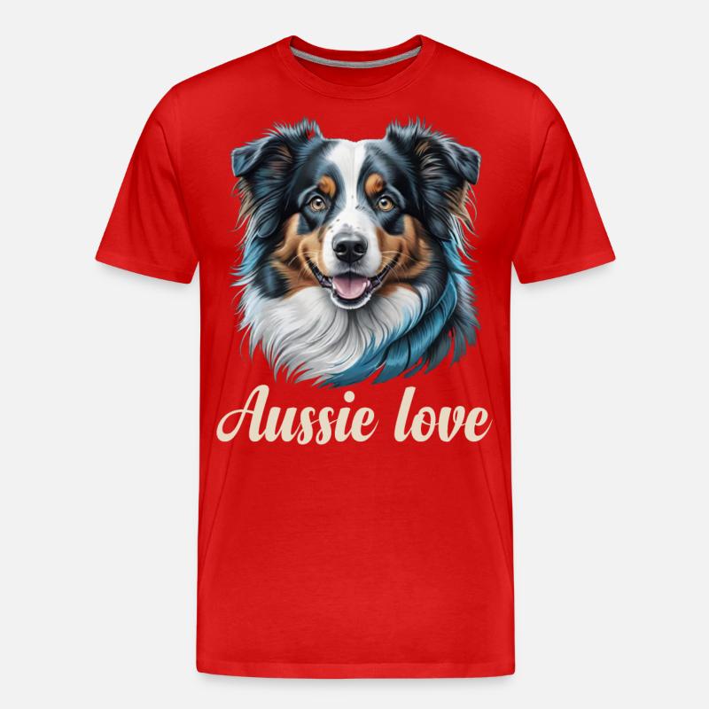 Aussie Liebe - Männer Premium Bio T-Shirt - Rot