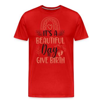 LD Labour And Delivery Nurse - Men's Premium Organic T-Shirt - red - Front - Damien (186cm)