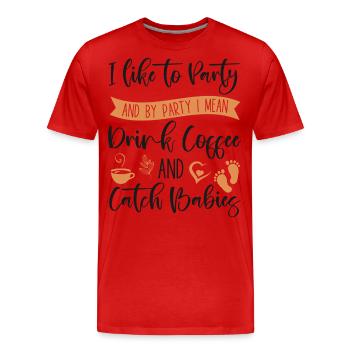 LD Labour And Delivery Nurse - Men's Premium Organic T-Shirt - red - Front - Damien (186cm)