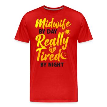 Infirmière sage-femme Accoucheuse Sage-femme - T-shirt bio Premium Homme - rouge - Devant - Damien (186cm)
