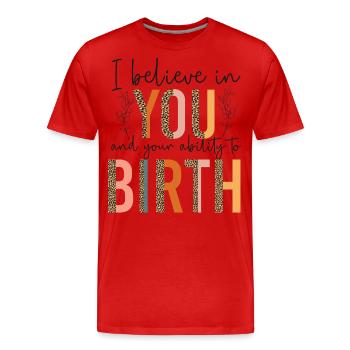 LD Labour And Delivery Nurse - Men's Premium Organic T-Shirt - red - Front - Damien (186cm)