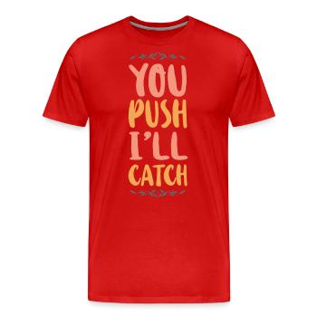 LD Labour And Delivery Nurse - Men's Premium Organic T-Shirt - red - Front - Damien (186cm)