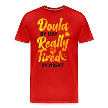 Doula Birth Worker Doula By Day - Men's Premium Organic T-Shirt - red - Front - Damien (186cm)