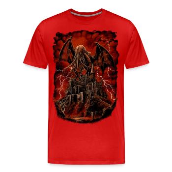 Aufstieg des Cthulhu - Männer Premium Bio T-Shirt - Rot - Vorne - Damien (186cm)