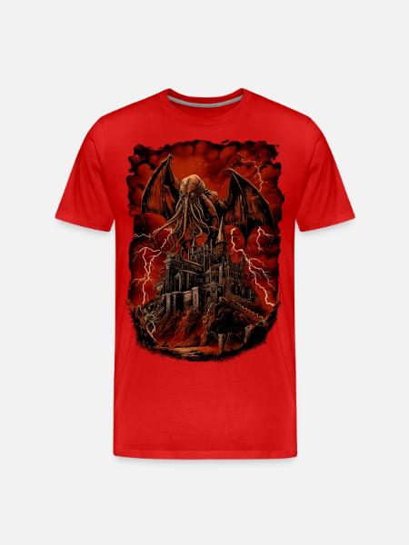Aufstieg des Cthulhu - Männer Premium Bio T-Shirt - Rot