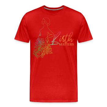 LD Labour And Delivery Nurse - Men's Premium Organic T-Shirt - red - Front - Damien (186cm)