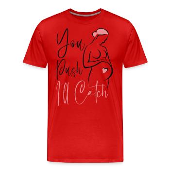 LD Labour And Delivery Nurse - Men's Premium Organic T-Shirt - red - Front - Damien (186cm)