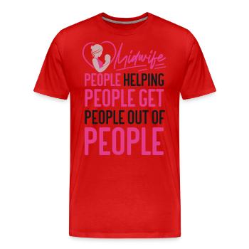 Infirmière sage-femme accoucheuse Sage-femme - T-shirt bio Premium Homme - rouge - Devant - Damien (186cm)