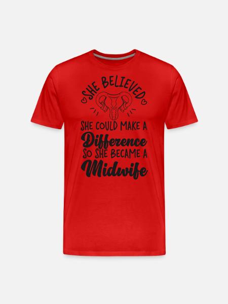 Sygeplejerske Jordemoder Fødselshjælper Hun - Herre Premium T-shirt økologisk - rød