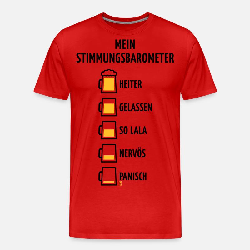 Mein Stimmungsbarometer (Bier / V1 / POS) - Männer Premium Bio T-Shirt - Rot
