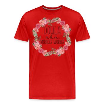 Doula Birth Worker Doula A.K.A. - Männer Premium Bio T-Shirt - Rot - Vorne - Damien (186cm)