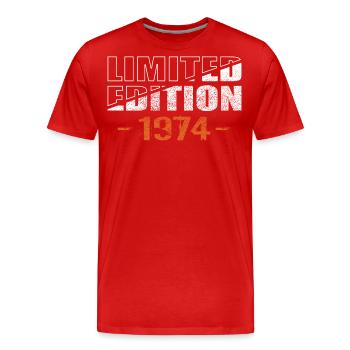 Édition limitée 1974 - T-shirt bio Premium Homme - rouge - Devant - Damien (186cm)