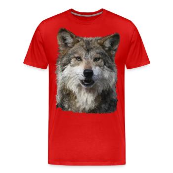 Loup - T-shirt bio Premium Homme - rouge - Devant - Damien (186cm)