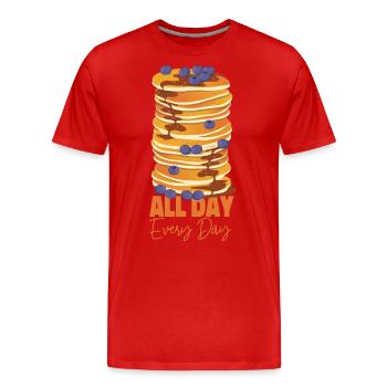 Les enfants amateurs de crêpes toute la journée tous les jours - T-shirt bio Premium Homme - rouge - Devant - Damien (186cm)